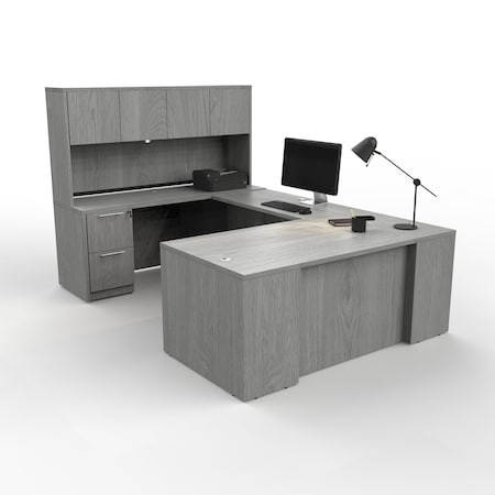 We'Re It Desk Set, 108 H, 108 W X Laminate, Gray UP-SFU7248LM